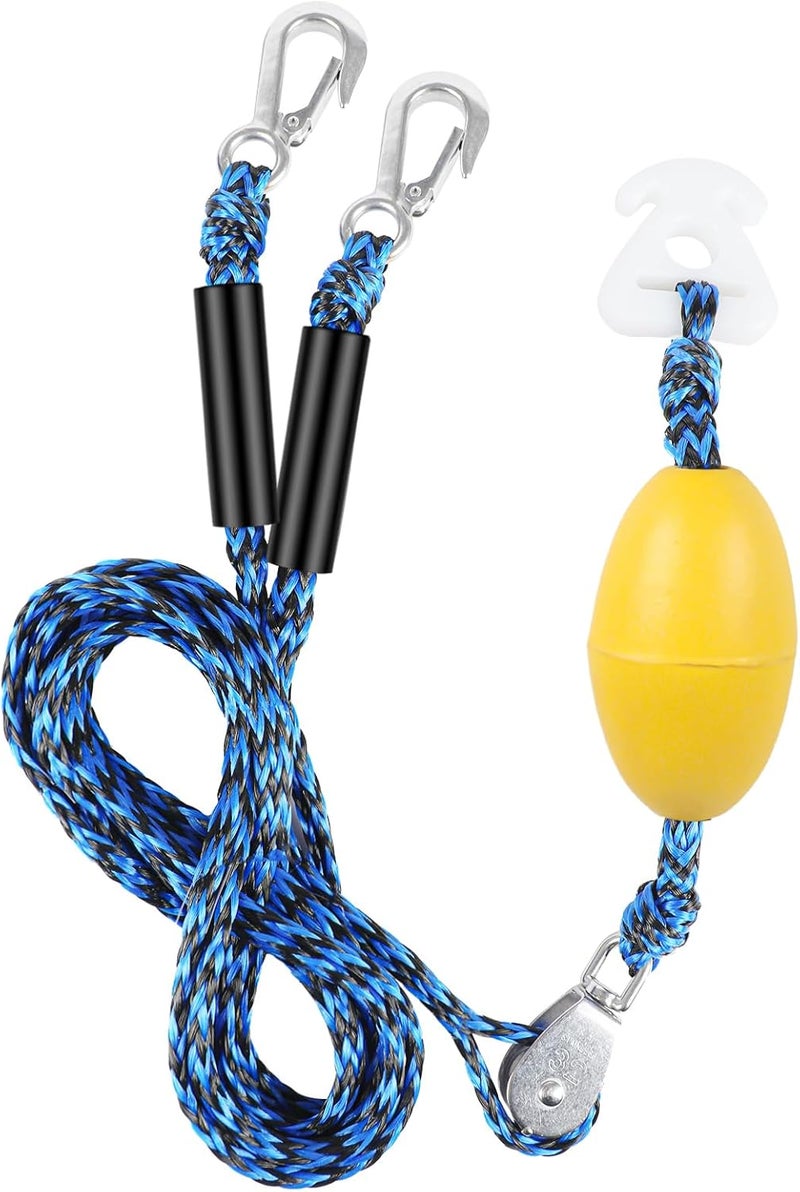 perixir Heavy Duty Boat Tow Harness for Tubing, Water Sports Tow Rope for Boat Towables & Tubes, Self Centering Tow Harness Line with Clip Quick Connector & Stainless Steel Hooks - Image 2